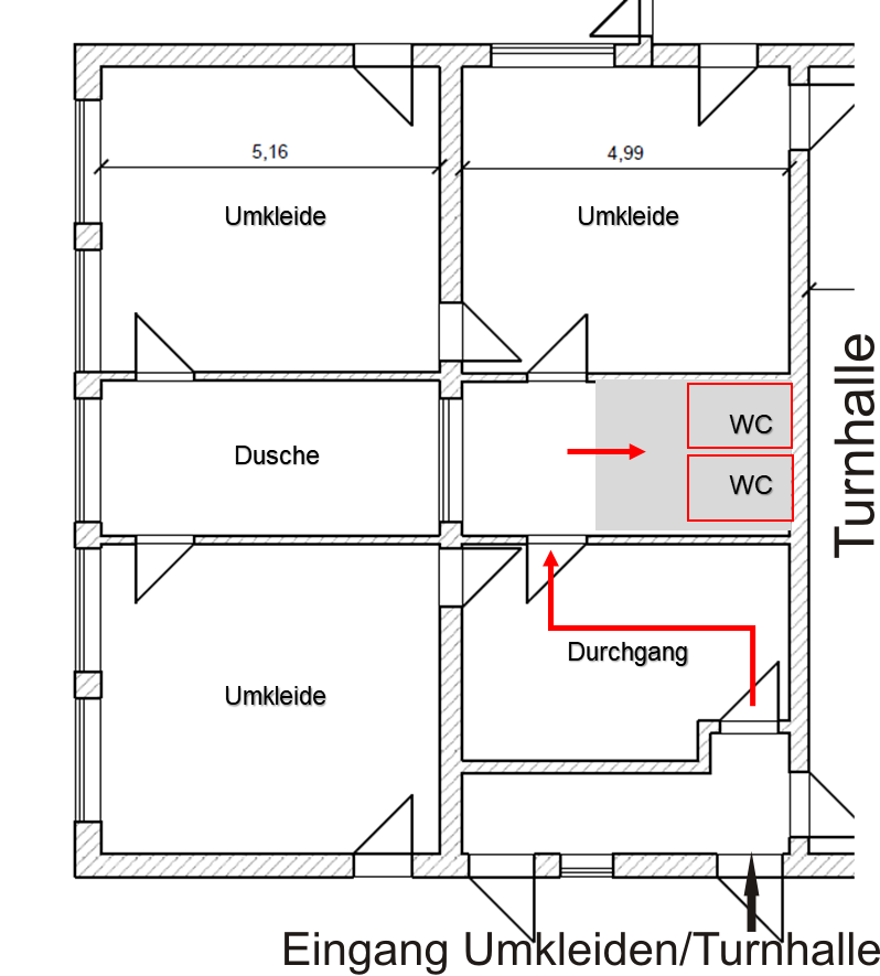 Ersatztoiletten während des Umbaus